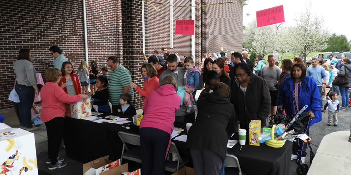 Providing goods at a service program.